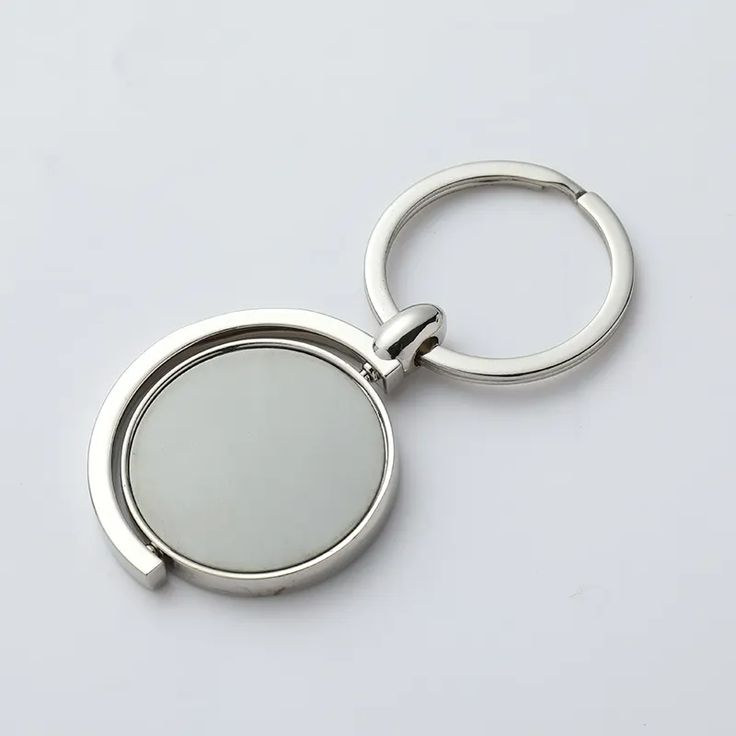 2 Side steel keychain rotatable